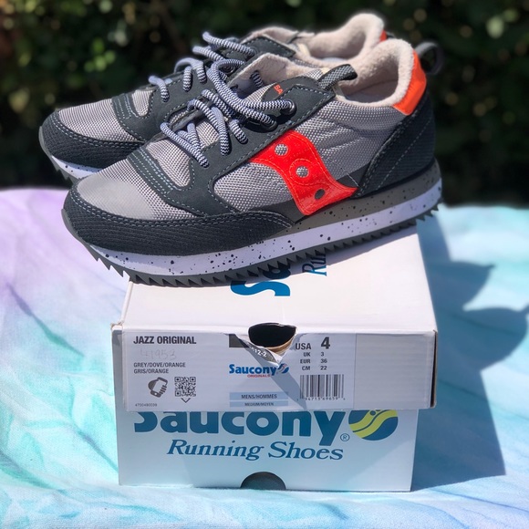 Saucony “Jazz Original” - US Boys 4 - Grey/Dove/Orange - Picture 2 of 6